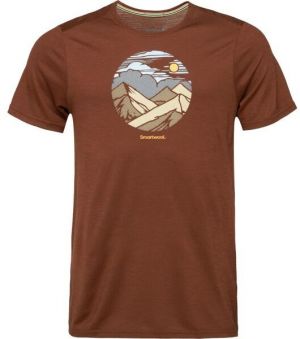 Smartwool FOURTEENER ACTIVE SHORT SLEEVE GRAPHIC TEE Pánske tričko, hnedá, veľkosť