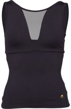 GOLDBEE SHAPING LONG TOP MESH Dámsky top, čierna, veľkosť