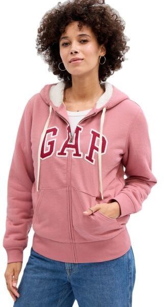 GAP V-FRCH EXC LOGO SHERPA Dámska mikina, ružová, veľkosť
