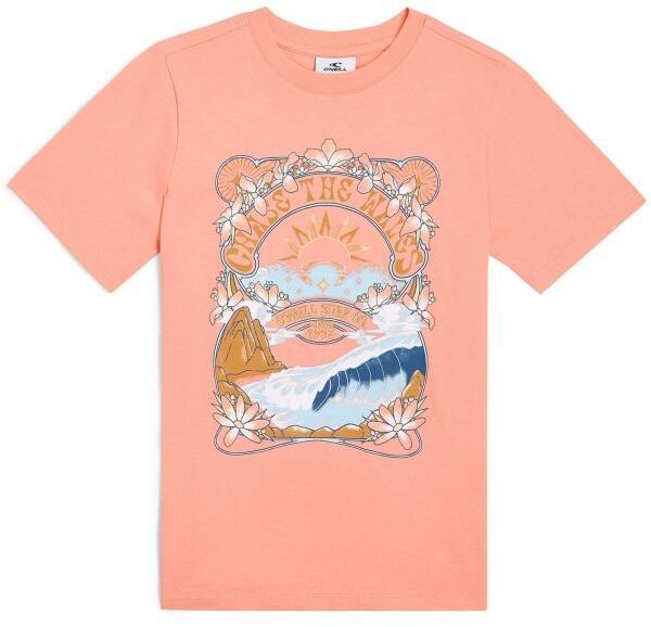 O'Neill FRONT GRAPHIC Dievčenské tričko, lososová, veľkosť