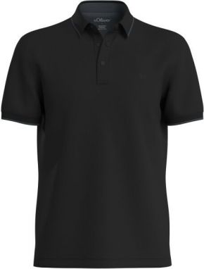 s.Oliver RL POLO NOOS Pánska polokošeľa, čierna, veľkosť