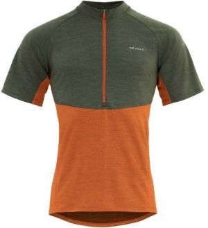 Devold STANDAL MERINO TEE ZIP NECK Pánske cyklistické tričko, oranžová, veľkosť