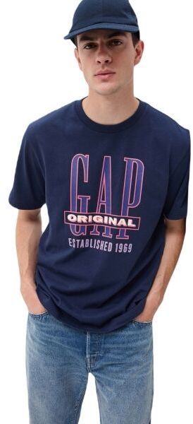 GAP TALL LOGO Pánske tričko, tmavo modrá, veľkosť
