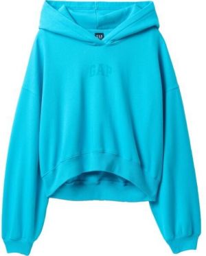 GAP LOGO CROPPED Dámska mikina, tyrkysová, veľkosť