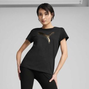 Puma ESSENTIALS METALLIC TEE Dámske tričko, čierna, veľkosť