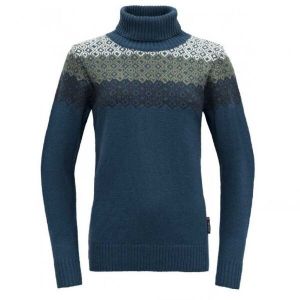 Devold SYVDE WOOL HIGH NECK Dámsky sveter, modrá, veľkosť