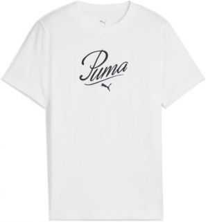 Puma ESSENTIALS SCRIPT TEE G Dievčenské tričko, biela, veľkosť