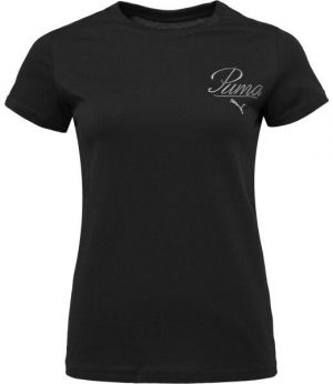 Puma ESSENTIALS SCRIPT TEE Dámske tričko, čierna, veľkosť
