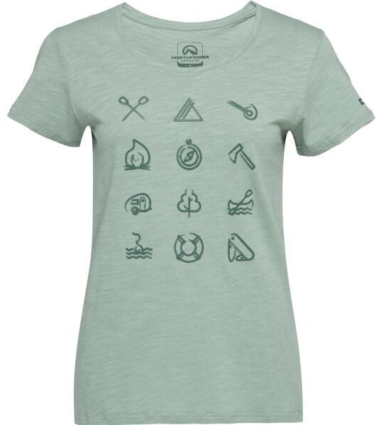 Northfinder CANDICE Dámske outdoorové tričko, svetlo zelená, veľkosť