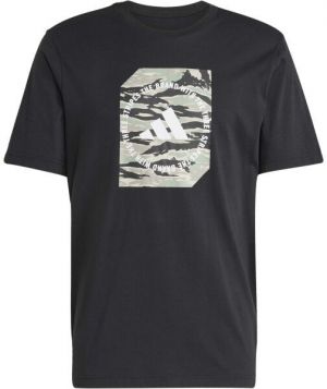 adidas CAMO LOGO TEE Chlapčenské tričko, čierna, veľkosť