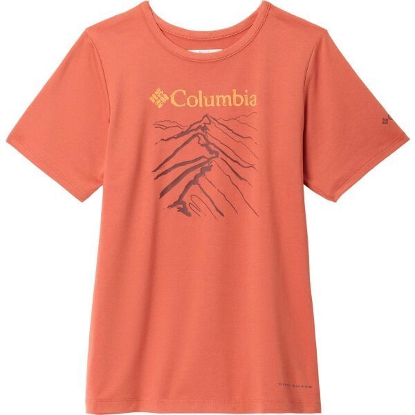 Columbia TECH TRAIL SHORT SLEEVE GRAPHIC SHIRT Detské tričko, oranžová, veľkosť