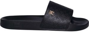 Tommy Hilfiger MONOGRAM POOLSIDE Dámske šľapky, čierna, veľkosť