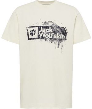 Jack Wolfskin BRAND T M Pánske tričko, biela, veľkosť