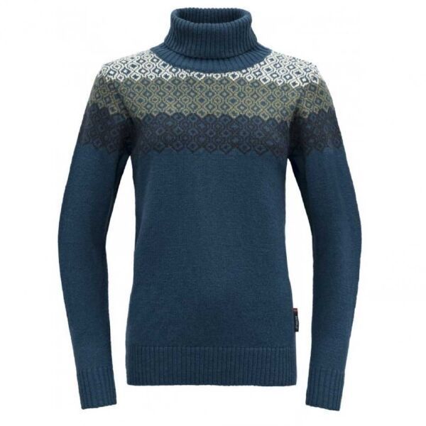 Devold SYVDE WOOL HIGH NECK Dámsky sveter, modrá, veľkosť