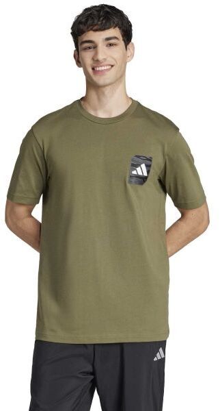 adidas CAMO LOGO TEE Chlapčenské tričko, khaki, veľkosť