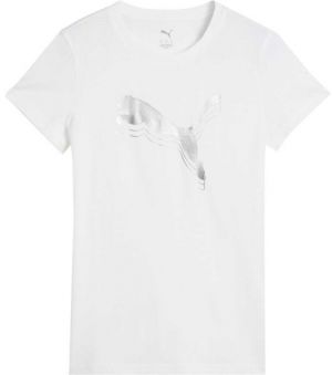 Puma ESSENTIALS METALLIC TEE Dámske tričko, biela, veľkosť