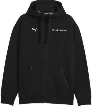 Puma BMW M MOTORSPORT ESSENTIALS+ FZ HOODED JACKET FL Pánska bunda, čierna, veľkosť
