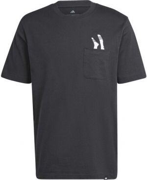 adidas LOUNGE SLIDES GRAPHIC Pánske tričko, čierna, veľkosť XXL