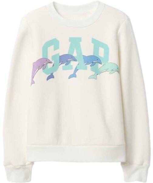 GAP LOGO CREW Dievčenská mikina, biela, veľkosť