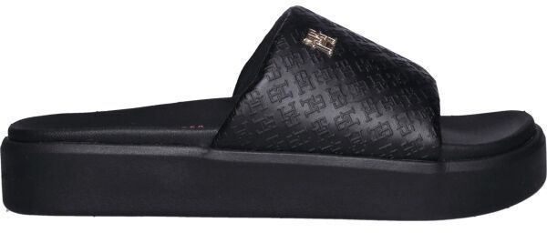 Tommy Hilfiger PLATFORM MONOGRAMPOOLSLIDE Dámske šľapky, čierna, veľkosť