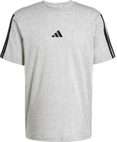 adidas ESSENTIALS SINGLE JERSEY 3-STRIPES Pánske tričko, sivá, veľkosť XXXL