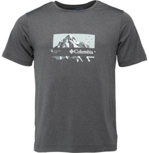 Columbia KWICK HIKE GRAPHIC SS TEE Pánske tričko, tmavo sivá, veľkosť