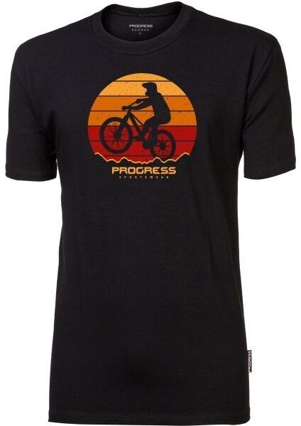 PROGRESS BARBAR BIKER Pánske bambusové tričko, čierna, veľkosť