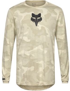 Fox RANGER TRU DRI LS Pánsky cyklistický dres, béžová, veľkosť
