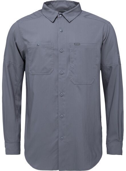 Columbia SILVER RIDGE UTILITY LITE PLAID LS Pánska košeľa, tmavo sivá, veľkosť