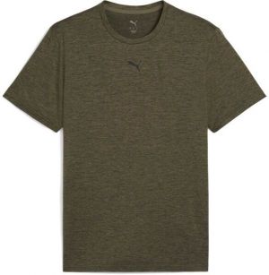 Puma M TAD ESSENTIALS HEATHER CAT TEE Pánske tričko, khaki, veľkosť