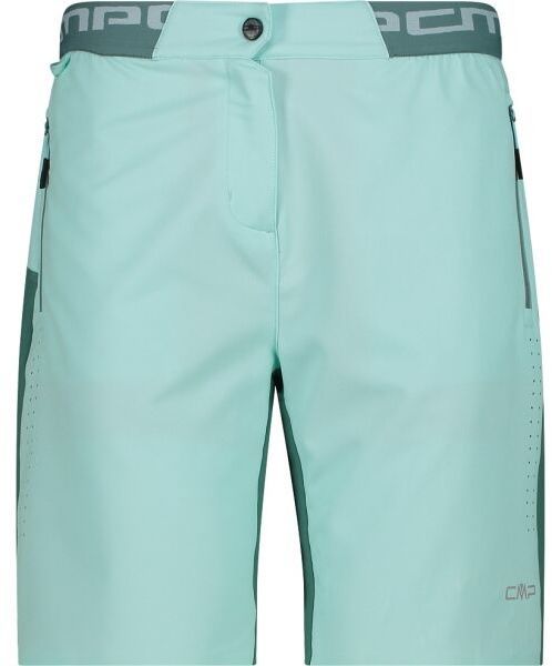 CMP WMN BIKE BERMUDA Dámske cyklistické krátke nohavice, svetlo zelená, veľkosť