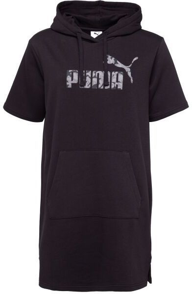 Puma HOODED LOGO DRESS Dámska moderná mikina, čierna, veľkosť