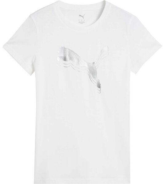 Puma ESSENTIALS METALLIC TEE Dámske tričko, biela, veľkosť