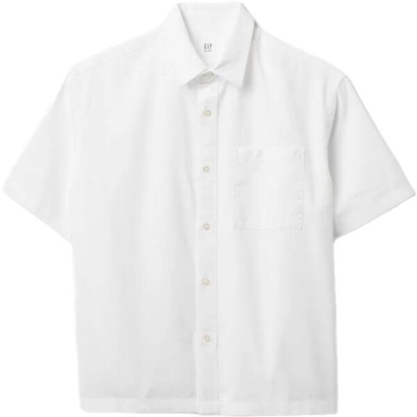 GAP SS LINEN Chlapčenská košeľa, biela, veľkosť