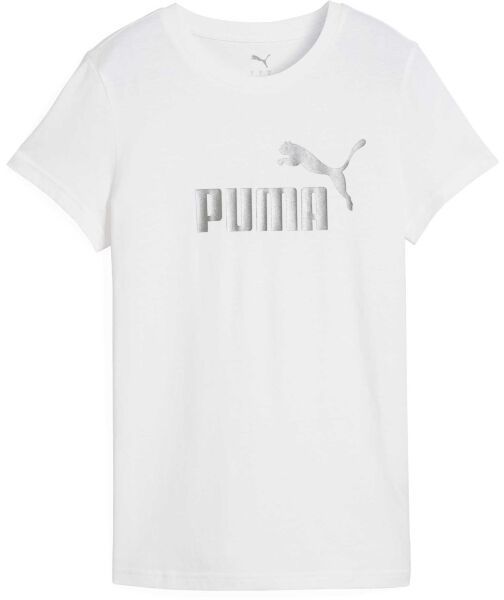 Puma ESSENTIALS METALLIC NO.1 LOGO TEE Dámske tričko, biela, veľkosť
