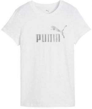 Puma ESSENTIALS METALLIC NO.1 LOGO TEE Dámske tričko, biela, veľkosť