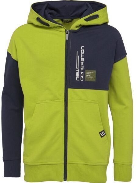 Lewro HAYCROFT Chlapčenská celorozopínacia mikina, svetlo zelená, veľkosť 152-158