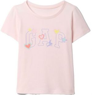 GAP V-LOGO Dievčenské tričko, ružová, veľkosť 4Y