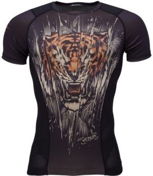 Venum TIGER SHORT SLEEVE RASHGUARD Pánske tričko, čierna, veľkosť