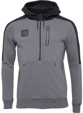 Umbro TERRACE HALF ZIP HOODIE Pánska mikina, tmavo sivá, veľkosť