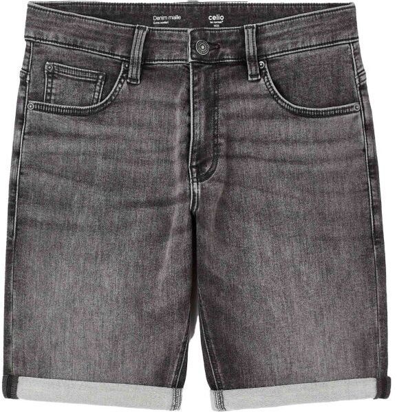 CELIO BOKNITBM Pánske džínsové krátke nohavice, sivá, veľkosť