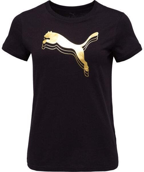 Puma ESSENTIALS METALLIC TEE Dámske tričko, čierna, veľkosť