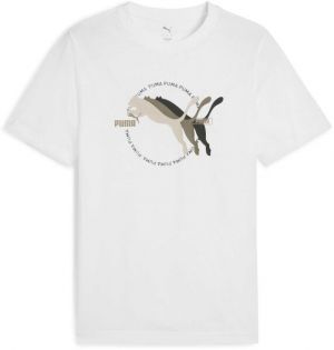 Puma GRAPHIC MULTIPLE CAT LOGO TEE Pánske tričko, biela, veľkosť