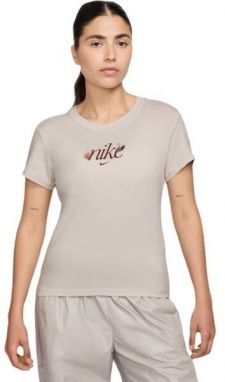 Nike SPORTSWEAR CHILL KNIT Dámske tričko, béžová, veľkosť