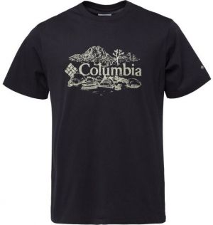 Columbia KETTLE RIVER GRAPHIC TEE Pánske tričko, čierna, veľkosť
