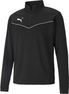 Puma TEAMRISE 1 4 ZIP TOP Pánska mikina so zipsom, čierna, veľkosť