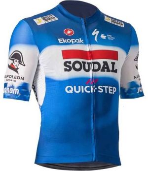 Castelli QUICK STEP COMPETIZIONE Pánsky cyklistický dres, modrá, veľkosť