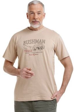 BUSHMAN BAFALE Pánske tričko, béžová, veľkosť
