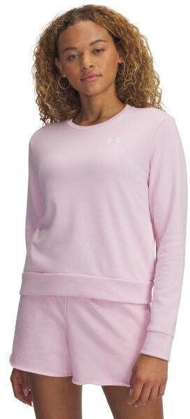 Under Armour RIVAL TERRY CREW Dámska ľahká mikina, ružová, veľkosť L