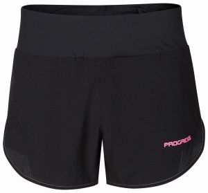 PROGRESS FORTUNA Dámske bežecké šortky 2v1, čierna, veľkosť
